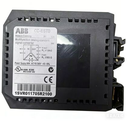 ABB 1SVR011705R2100 Time Relay with DIN Rail Mounting Adjustable Timing Range and Flame Retardant Housing